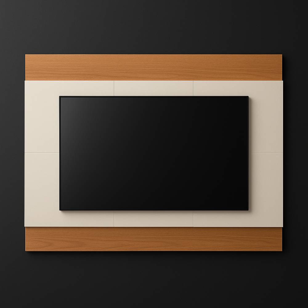Painel Nilo para Tvs até  75" - OFF WHITE MATTE / FREIJO