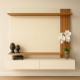 Home Suspenso Juriti 1.5 Ripado para TV até 65" - Off White Matte / Freijó
