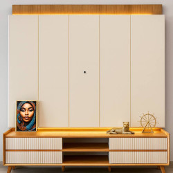 Conjunto Painel Magnífico 220 + Rack Magnífico 212 - Naturale/Off White