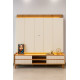 Conjunto Painel Magnífico 220 + Rack Magnífico 212 - Naturale/Off White