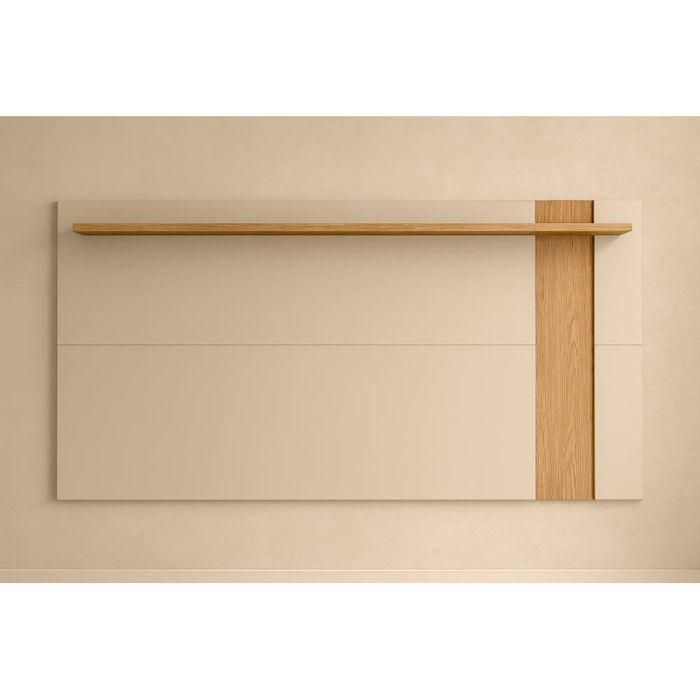 Painel Extensivo Leme para Tvs até 70" - Off White Matte / Freijó 