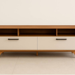 Rack Cristal para TVs até 70'' - Cinamomo/Off White