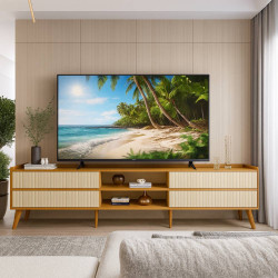 Rack Bancada Magnífico 212 para Tvs até 75″  - Naturale/Off White