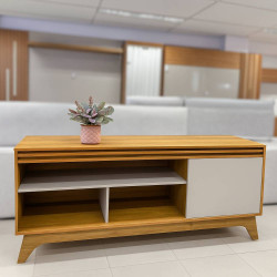 Rack Bancada Grécia c/ 1 Porta - Cinamomo/Off White Rack Bancada Grécia c/ 1 Porta - Cinamomo/Off White