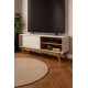 Rack Bancada Otawa para Tvs até 65" - Off White Matte / Freijó