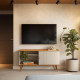 Rack Bancada Rubi para Tvs até 50 " - Nature/Off White
