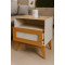 Mesa de Cabeceira City c/ 1 Gaveta - Off White/Cedro