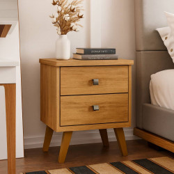 Mesa de Cabeceira Thor com 2 Gavetas - Cedro Mesa de Cabeceira Thor com 2 Gavetas - Cedro
