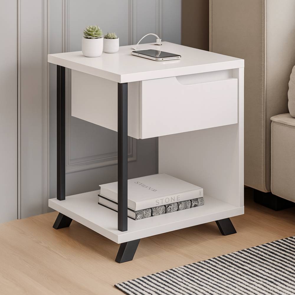Mesa de Cabeceira JB 1010 LUXO - Perola