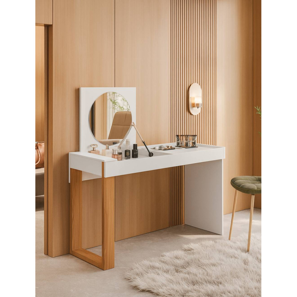 Escrivaninha Penteadeira Play - Branco/ Cinamomo