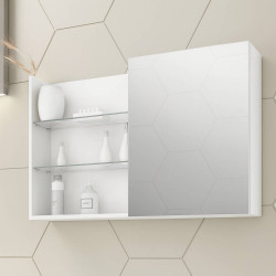 Espelheira Banheiro Jasmim 80cm - Branco