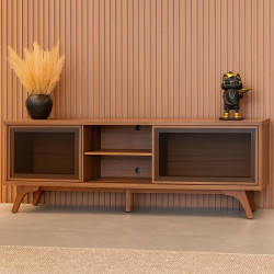 Rack Vitrum para TVs Até 75" c/2 Portas - Naturalle