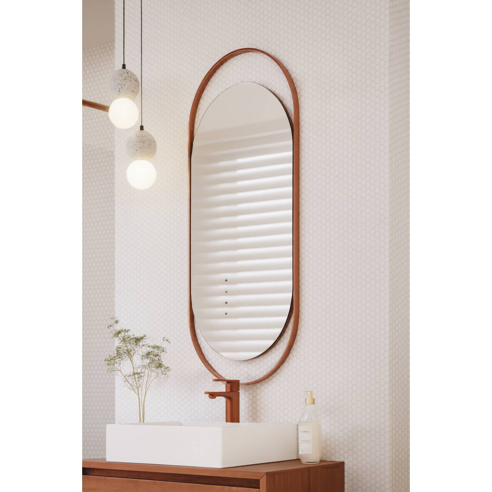 Espelheira De Banheiro Lumini - Cobre/Freijo