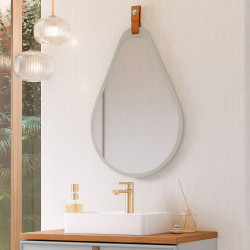 Espelheira De Banheiro Gota Pistache/Freijo 