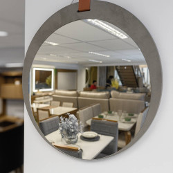 Espelheira De Banheiro Lua - Cimento/Freijo