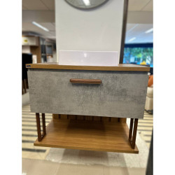 Armário de Banheiro Duna c/ Cuba- Cimento/Freijo 80cm