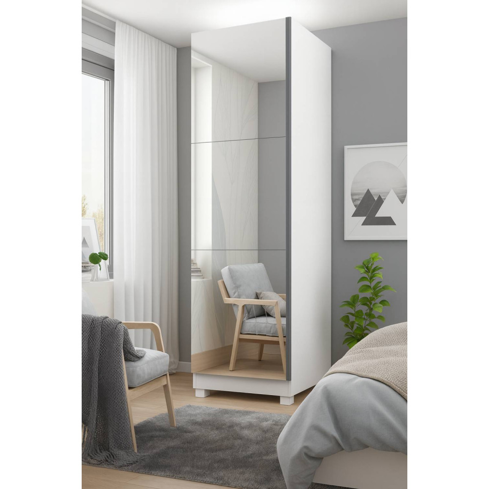 Sapateira Gold c/ 1 Porta Espelhada 6 Prateleiras - Branco