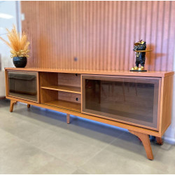 Rack Vitrum para TVs Até 75" c/2 Portas - Naturalle