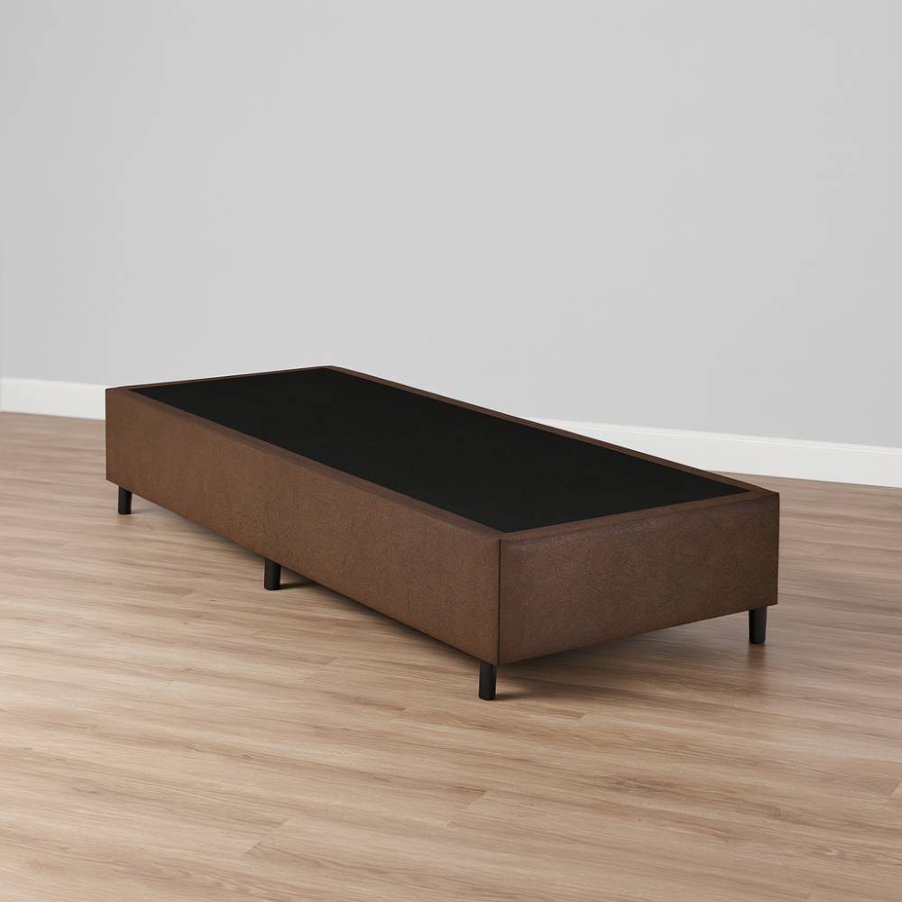 Base Box Solteiro 88x188x30 Linho - Marrom