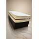 Colchão Royal Solteiro c/ Molas Ensacadas 32X188X88 Bege + Base Baú Courino Solteiro - Preto