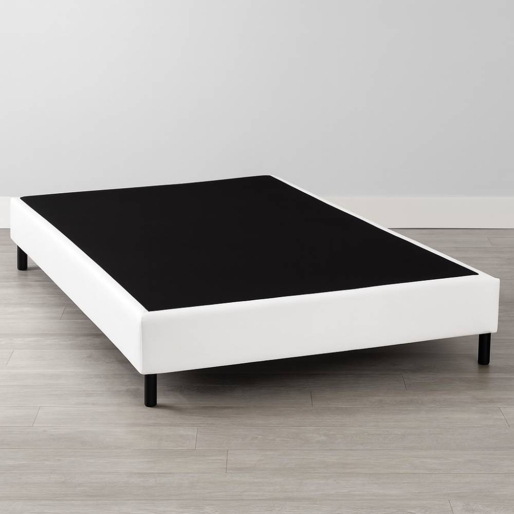 Base Box Solteiro Viúva 108x188 Courino - Branco
