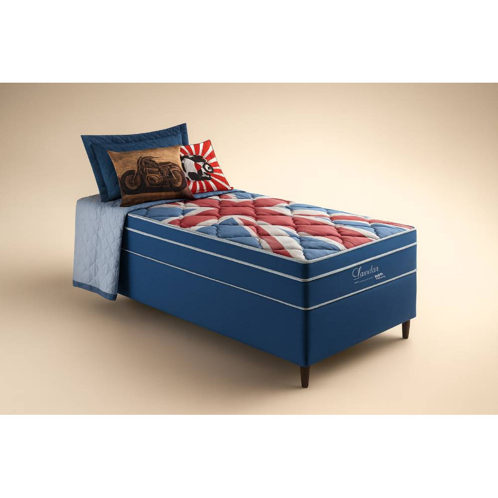Conjunto Cama Box – Colchão Anjos de Molas Superlastic London Euro Pillow