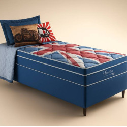 Conjunto Cama Box – Colchão Anjos de Molas Superlastic London Euro Pillow Conjunto Cama Box – Colchão Anjos de Molas Superlastic London Euro Pillow