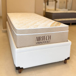 Base Baú Solteiro Courino Branco + Colchão Ortobom c/ Molas Ensacadas Airtech Spring Pocket Solteiro Base Baú Solteiro Courino Branco + Colchão Ortobom c/ Molas Ensacadas Airtech Spring Pocket Solteiro