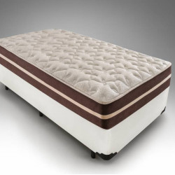 Base Solteiro Courino 88x188x30 + Colchão Solteiro Anjos Classic com Molas Superlastic 88x188 - Branco