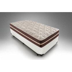 Base Solteiro Courino 88x188x30 + Colchão Solteiro Anjos Classic com Molas Superlastic 88x188 - Branco