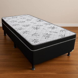 Cama Box Solteiro Conjugado Platinum 88x188x58cm - Sonoflet - Cinza Cama Box Solteiro Conjugado Platinum 88x188x58cm - Sonoflet - Cinza