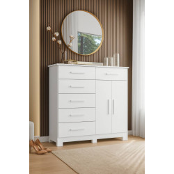 Cômoda Xangai 2 Portas 6 Gavetas - Branco