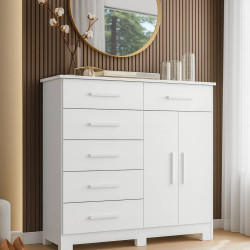 Cômoda Xangai 2 Portas 6 Gavetas - Branco Cômoda Xangai 2 Portas 6 Gavetas - Branco