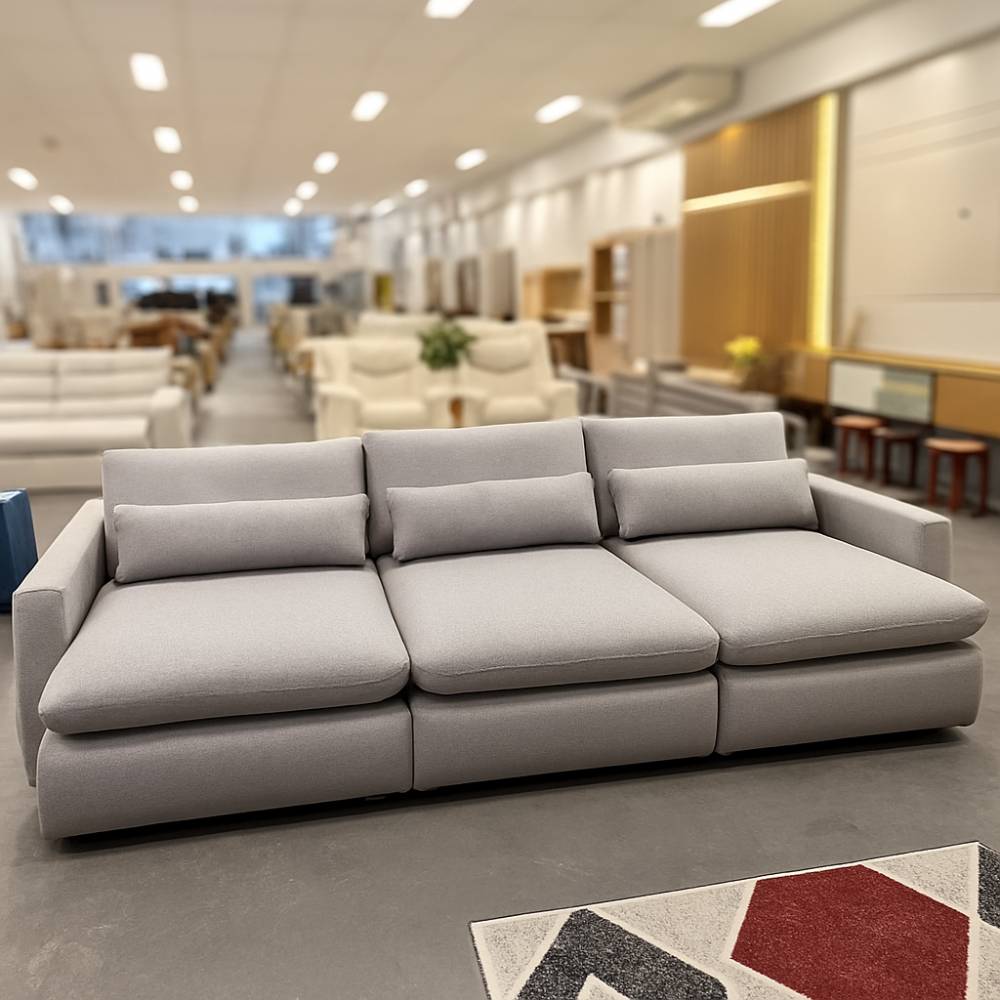 Sofá Cama Retrátil Amaranto 3m - Linho Cinza