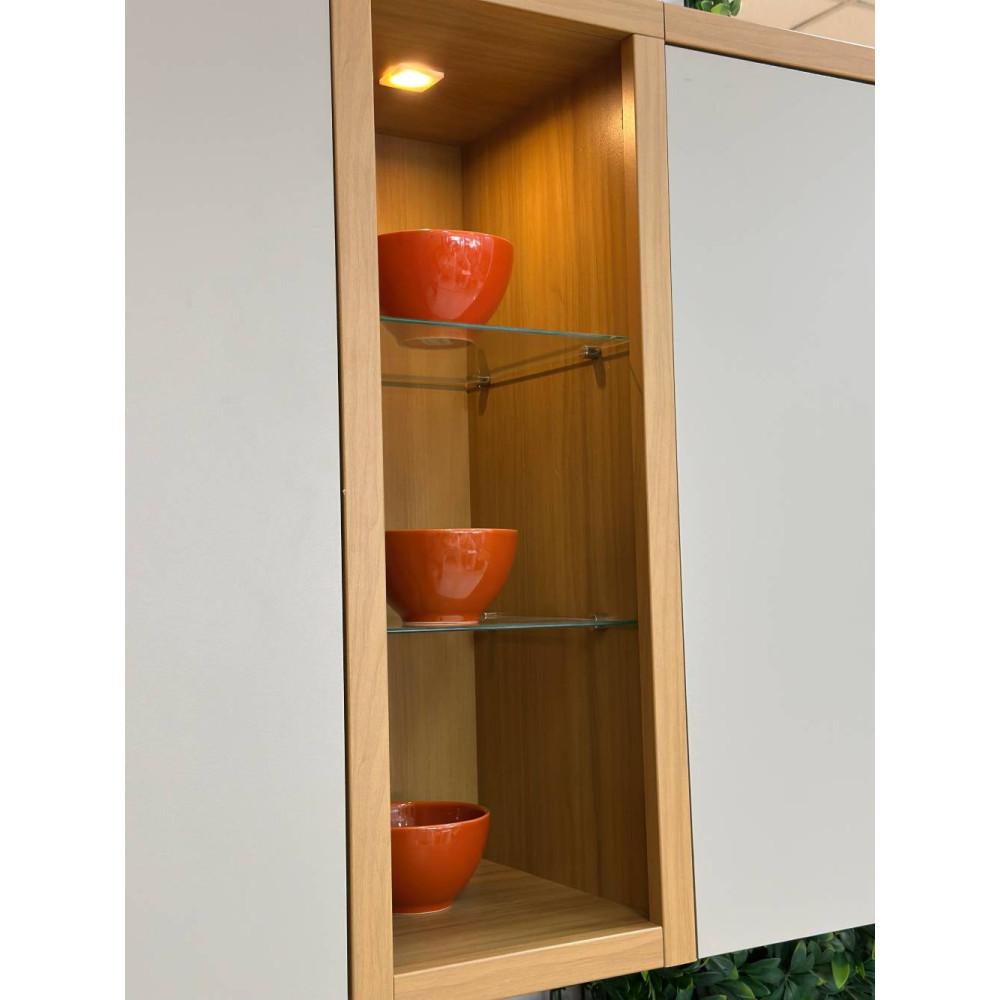 Cozinha Allure c/ 6 Peças c/ Cristaleira - Jequitiba/Gris Fosco 