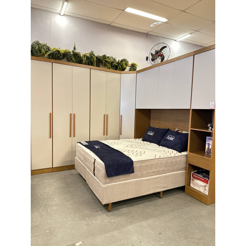 Guarda Roupa Modulado Rizon 005 Casal 6 Peças Novo Horizonte - Cinamomo/Off White