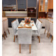Mesa de Jantar Pedro 160x80 c/ 6 Cadeiras Genova Prata - Mel / Off White