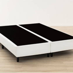 Base Box Queen Bipartido 79x198 Courino - Branco