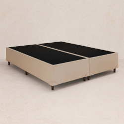 Base Box Queen Bipartido 158×198 Courino - Bege Base Box Queen Bipartido 158×198 Courino - Bege