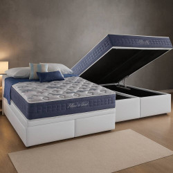 Base Box QUEEN Bau Bipartido - 158 - Branca + Colchão Patrão Queen158×198x31 Molas Ensacadas Base Box QUEEN Bau Bipartido - 158 - Branca + Colchão Patrão Queen158×198x31 Molas Ensacadas