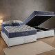 Base Box QUEEN Bau Bipartido - 158 - Branca + Colchão Patrão Queen158×198x31 Molas Ensacadas