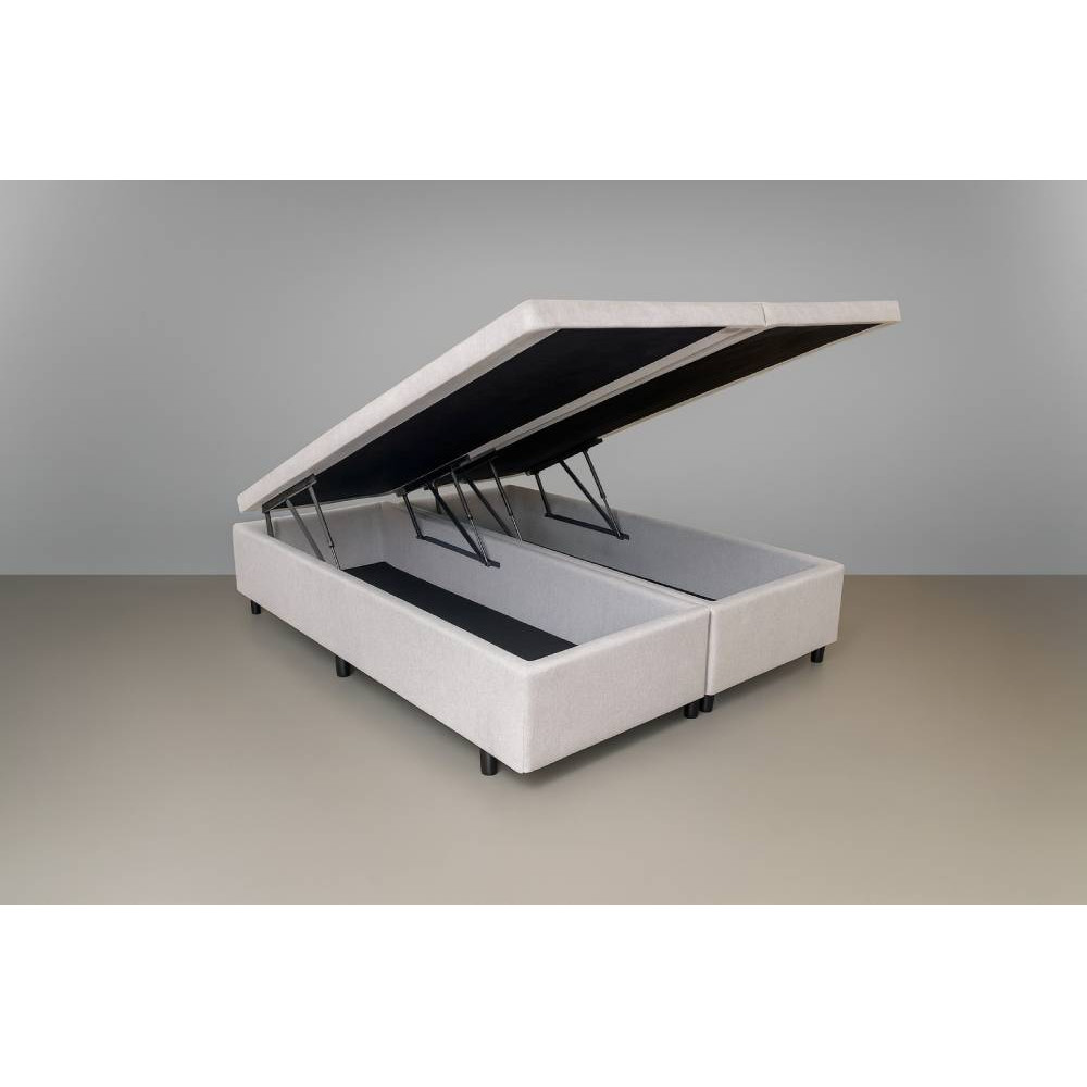 Base Box Baú King Size Bipartido 193x203 Courino - Branco