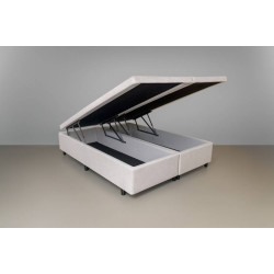 Base Box Baú King Size Bipartido 193x203 Courino - Branco Base Box Baú King Size Bipartido 193x203 Courino - Branco