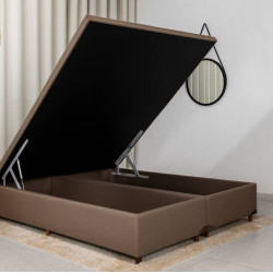 Base Baú Carioca Queen Linho - Marrom