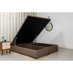 Base Baú Carioca Queen Linho - Marrom Base Baú Carioca Queen Linho - Marrom