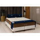 Base Box Queen 158x198x30 Courino - Ortobom - Branco + Colchão Star Ortopédico 30X1,98X1,58 - Queen- Anjos - Marrom