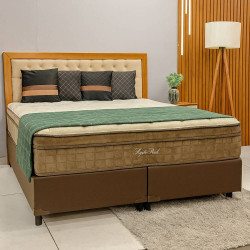 Base Box Queen 158x198x30 Courino - Ortobom - Marrom + Colchão Star Ortopédico 30X1,98X1,58 - Queen- Anjos - Marrom Base Box Queen 158x198x30 Courino - Ortobom - Marrom + Colchão Star Ortopédico 30X1,98X1,58 - Queen- Anjos - Marrom