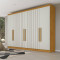 Guarda Roupa Casal Oxford Ripado 6 Portas 4 Gavetas - Peroba/Off White