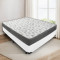 Base Box Casal 138x188x30 Courino - Branca + Colchão Casal D33 Iso 100 – 1,88x138x18 – Cinza