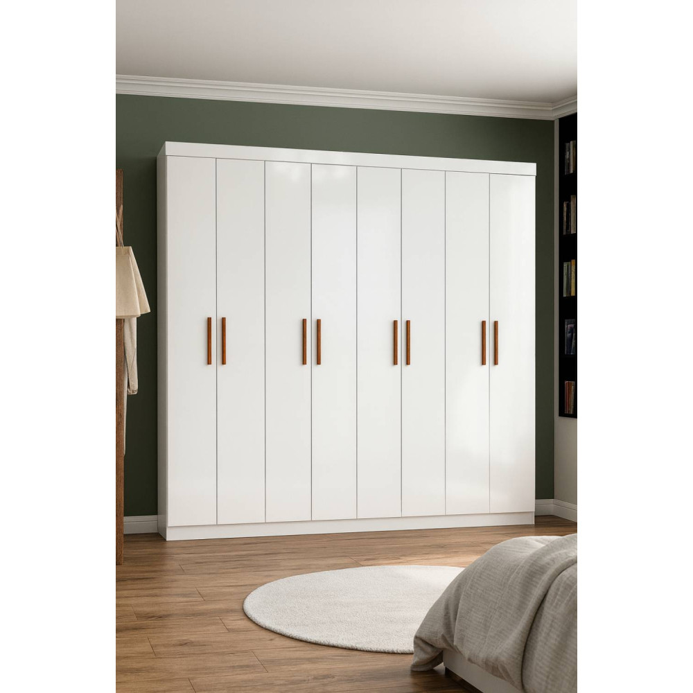 Guarda Roupa Rubi Casal 8 Portas 4 Gavetas - Branco 